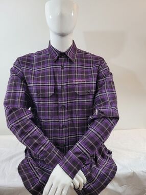 Givenchy Men's Purple Long Sleeve Plad  Shirt Authentic Size 39 EU Italy $1150
